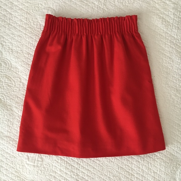 J.Crew Sidewalk Skirt Mini Wool Blend w/ Pockets Red Women's Size 00 - Picture 7 of 10